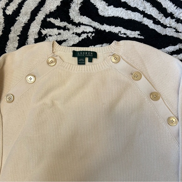 Ralph Lauren Lauren Sweater Cream Size Large - Picture 2 of 5